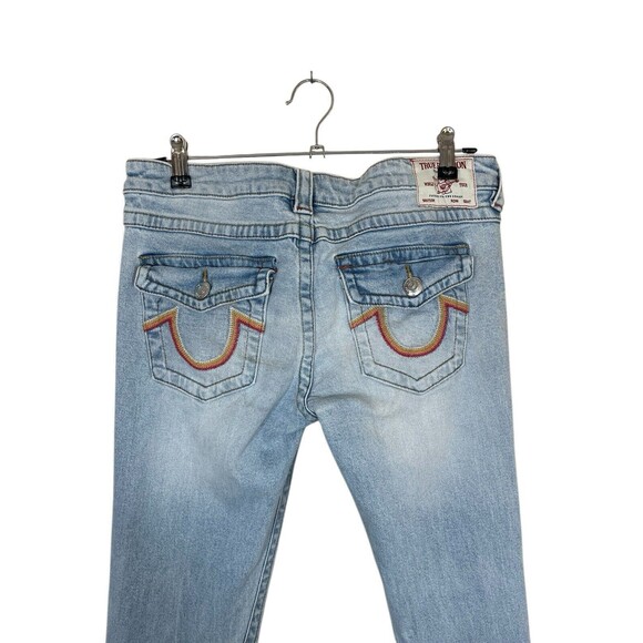 True Religion‎ Women's Joey Low Rise Flare Ombré Zigzag Measures 32” Labeled 29” - Picture 10 of 16